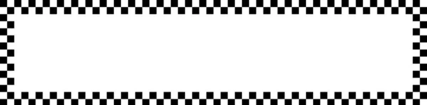 Rennflagge Schachbrett Schachbrett Schwarz Und Weiß Abwechselnde Quadrate Rahmen Grenze — Stockvektor