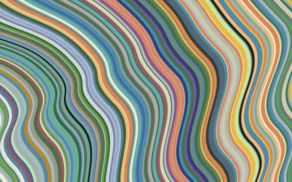 Lignes Ondulées Ondulées Déformées Rayures Texture Vectorielle Colorée Abstraite — Image vectorielle