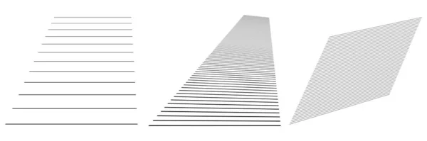 3D消滅 収束線 ストライプのセット 抽象幾何学的要素 株式ベクトルイラスト クリップアートグラフィック — ストックベクタ
