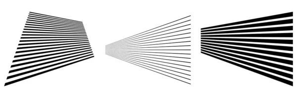 Conjunto Líneas Fuga Convergentes Rayas Elementos Geométricos Abstractos Ilustración Del — Vector de stock