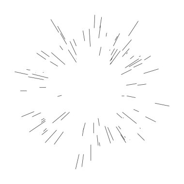Çizgiler, ışınlar, ışınlar. Işıl ışıl, radyal güneş, rastgele çizgilerle yıldız patlaması