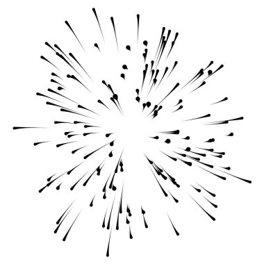 Çizgiler, ışınlar, ışınlar. Işıl ışıl, radyal güneş, rastgele çizgilerle yıldız patlaması
