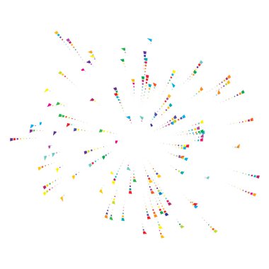 Rastgele noktalar, daireler ve polkadotlar yayılıyor, yayılıyor. Konfeti etkisi elementi