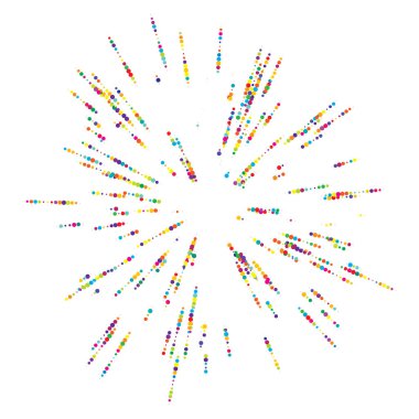 Rastgele noktalar, daireler ve polkadotlar yayılıyor, yayılıyor. Konfeti etkisi elementi