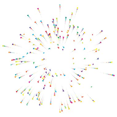 Rastgele noktalar, daireler ve polkadotlar yayılıyor, yayılıyor. Konfeti etkisi elementi