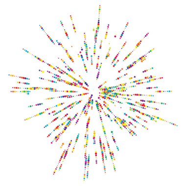 Rastgele noktalar, daireler ve polkadotlar yayılıyor, yayılıyor. Konfeti etkisi elementi