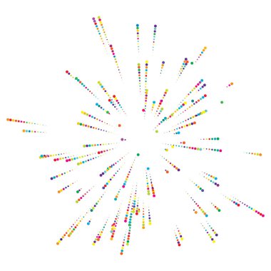 Rastgele noktalar, daireler ve polkadotlar yayılıyor, yayılıyor. Konfeti etkisi elementi