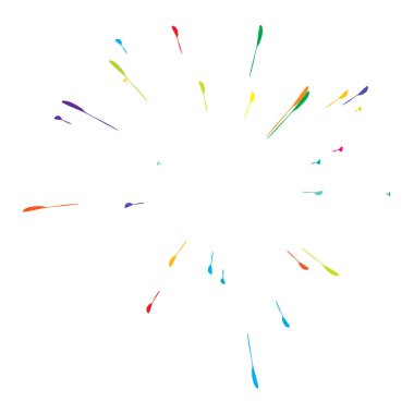 Renkli çizgiler, ışınlar, ışınlar. Radyasyon saçan, çok renkli güneş, rastgele çizgilerle yıldız patlaması