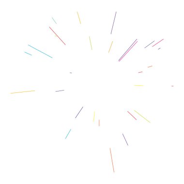 Renkli çizgiler, ışınlar, ışınlar. Radyasyon saçan, çok renkli güneş, rastgele çizgilerle yıldız patlaması