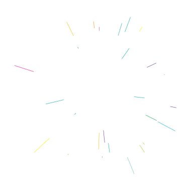 Renkli çizgiler, ışınlar, ışınlar. Radyasyon saçan, çok renkli güneş, rastgele çizgilerle yıldız patlaması