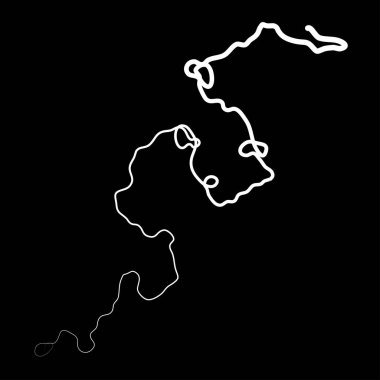 Rastgele dolambaçlı, haksız bir çizgi. Kıvrımlı, dalgalı, dalgalı eğri çizgi ögesi