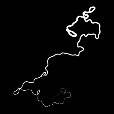 Rastgele dolambaçlı, haksız bir çizgi. Kıvrımlı, dalgalı, dalgalı eğri çizgi ögesi