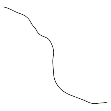Rastgele dolambaçlı, haksız bir çizgi. Kıvrımlı, dalgalı, dalgalı eğri çizgi ögesi