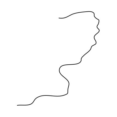 Rastgele dolambaçlı, haksız bir çizgi. Kıvrımlı, dalgalı, dalgalı eğri çizgi ögesi