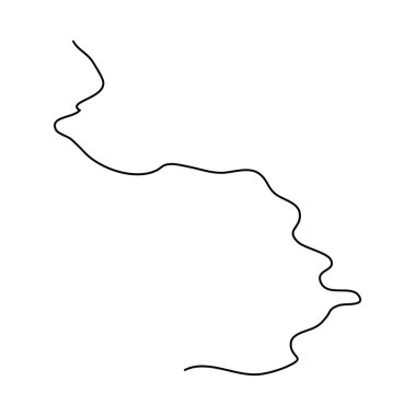 Rastgele dolambaçlı, haksız bir çizgi. Kıvrımlı, dalgalı, dalgalı eğri çizgi ögesi