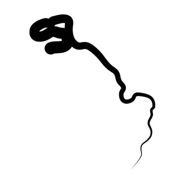 Rastgele dolambaçlı, haksız bir çizgi. Kıvrımlı, dalgalı, dalgalı eğri çizgi ögesi