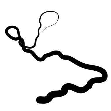 Rastgele dolambaçlı, haksız bir çizgi. Kıvrımlı, dalgalı, dalgalı eğri çizgi ögesi