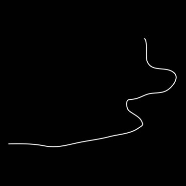 Rastgele dolambaçlı, haksız bir çizgi. Kıvrımlı, dalgalı, dalgalı eğri çizgi ögesi