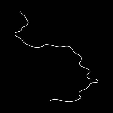 Rastgele dolambaçlı, haksız bir çizgi. Kıvrımlı, dalgalı, dalgalı eğri çizgi ögesi