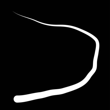 Rastgele dolambaçlı, haksız bir çizgi. Kıvrımlı, dalgalı, dalgalı eğri çizgi ögesi