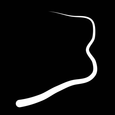 Rastgele dolambaçlı, haksız bir çizgi. Kıvrımlı, dalgalı, dalgalı eğri çizgi ögesi