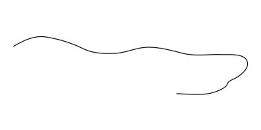 Rastgele dolambaçlı, haksız bir çizgi. Kıvrımlı, dalgalı, kıvrımlı çizgi ögesi - stok vektör illüstrasyonu, klip- sanat grafikleri