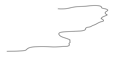 Rastgele dolambaçlı, haksız bir çizgi. Kıvrımlı, dalgalı, kıvrımlı çizgi ögesi - stok vektör illüstrasyonu, klip- sanat grafikleri