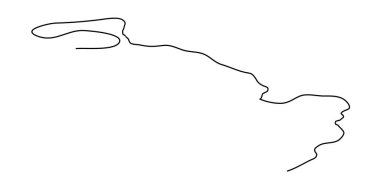 Rastgele dolambaçlı, haksız bir çizgi. Kıvrımlı, dalgalı, kıvrımlı çizgi ögesi - stok vektör illüstrasyonu, klip- sanat grafikleri