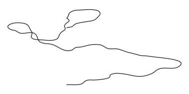 Rastgele dolambaçlı, haksız bir çizgi. Kıvrımlı, dalgalı, kıvrımlı çizgi ögesi - stok vektör illüstrasyonu, klip- sanat grafikleri