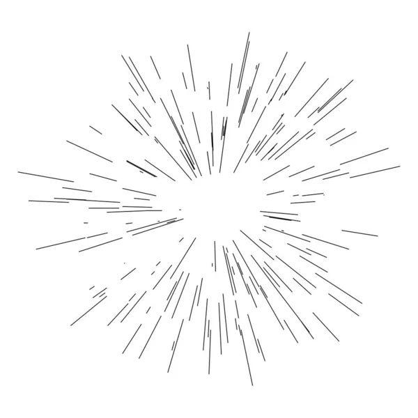 Променеві Лінії Промені Балки Випромінювання Радіальне Сонце Вибух Зірки Випадковими — стоковий вектор