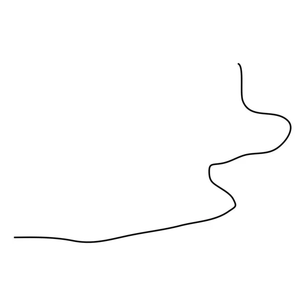 Zufällig Gewundene Gewundene Linie Schwungvolles Wellenförmiges Geschwungenes Linienelement — Stockvektor
