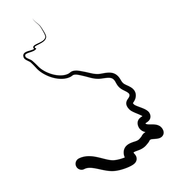 Random Winding Tortuous Line Squiggly Waving Wavy Curved Line Element — Stock Vector