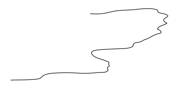 Zufällig Gewundene Gewundene Linie Schwungvolles Wellenförmiges Geschwungenes Linienelement Aktienvektorillustration Clip — Stockvektor