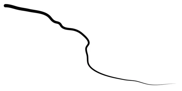 Willekeurige Kronkelende Kronkelende Lijn Squiggly Golvende Golvende Gebogen Lijn Element — Stockvector