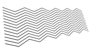 Üç boyutlu perspektifte kenarlı zig-zag, çapraz çizgiler