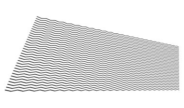 Üç boyutlu perspektifte kenarlı zig-zag, çapraz çizgiler