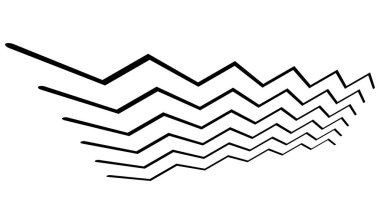 Üç boyutlu perspektifte kenarlı zig-zag, çapraz çizgiler