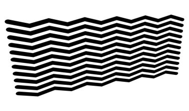 Üç boyutlu perspektifte kenarlı zig-zag, çapraz çizgiler