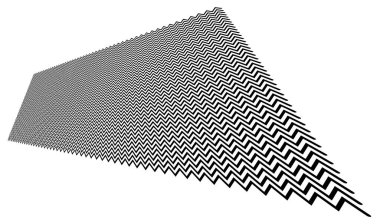 Üç boyutlu perspektifte kenarlı zig-zag, çapraz çizgiler