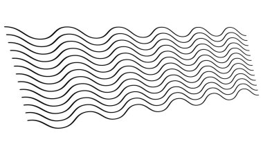 Dalgalı, dalgalı, dalgalı ve dalgalı çizgiler üç boyutlu perspektifte