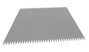 Üç boyutlu perspektifte kenarlı zig-zag, çapraz çizgiler