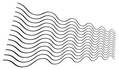 Dalgalı, dalgalı, dalgalı ve dalgalı çizgiler üç boyutlu perspektifte