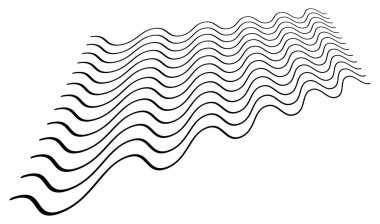 Dalgalı, dalgalı, dalgalı ve dalgalı çizgiler üç boyutlu perspektifte