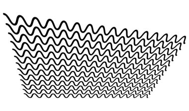 Dalgalı, dalgalı, dalgalı ve dalgalı çizgiler üç boyutlu perspektifte