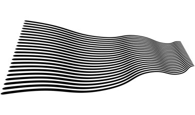 Dalgalı, dalgalı, dalgalı ve dalgalı çizgiler üç boyutlu perspektifte