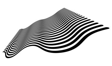 Dalgalı, dalgalı, dalgalı ve dalgalı çizgiler üç boyutlu perspektifte