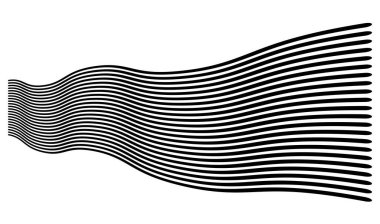 Dalgalı, dalgalı, dalgalı ve dalgalı çizgiler üç boyutlu perspektifte