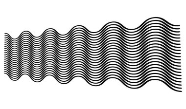 Dalgalı, dalgalı, dalgalı ve dalgalı çizgiler üç boyutlu perspektifte