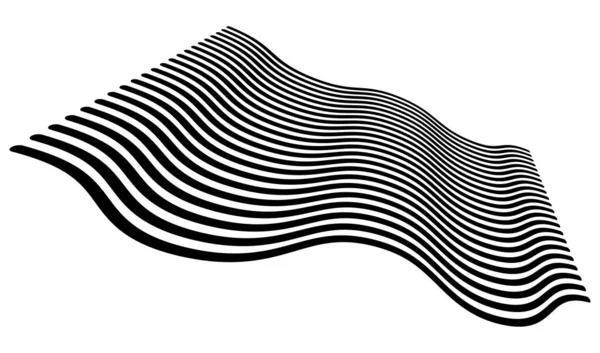 Lignes Ondulées Ondulées Gonflées Ondulées Perspective — Image vectorielle