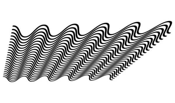 Wellenförmige Winkende Wogende Und Wellenförmige Linien Perspektive — Stockvektor